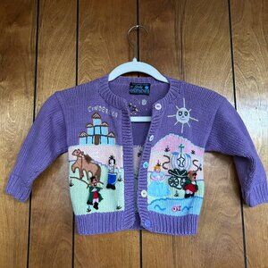 sweet children’s cinderella fairytale sweater knit cardigan open front